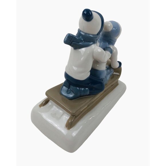 Paul Sebastian Kid Sledding Glazed Figurine Winter Holiday Collectible Decor - Picture 4 of 9